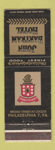 Matchbook Cover - John Bartram Hotel Philadelphia PA