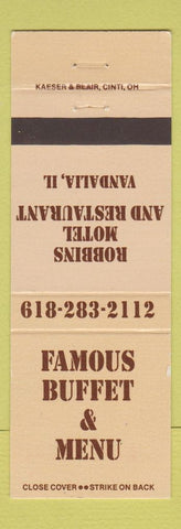 Matchbook Cover - Robbins Motel Restaurant Vandalia IL