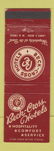 Matchbook Cover - Beck Cross Hotels Colorado KS MO CHAIN