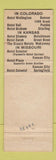 Matchbook Cover - Beck Cross Hotels Colorado KS MO CHAIN