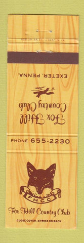 Matchbook Cover - Fox Hill Country Club Exeter PA