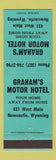 Matchbook Cover - Graham's Motor Hotel Newcastle WY