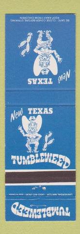 Matchbook Cover - Texas Tumbleweed Houston Pasadena Humble Addison TX