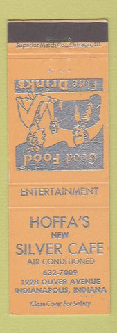 Matchbook Cover - Hoffa's New Silver Cafe Indianapolis IN ORANGE