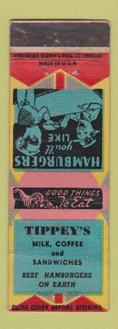 Matchbook Cover - Tippey's Restaurant WORN