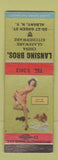 Matchbook Cover - Lansing Bros China Glassware Albany NY pinup WEAR
