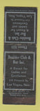 Matchbook Cover - Boulder Club Bar Casino Las Vegas NV low phone # POOR