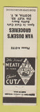 Matchbook Cover - Van Dusen's Groceries Scotia NY