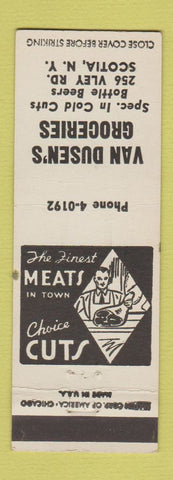 Matchbook Cover - Van Dusen's Groceries Scotia NY