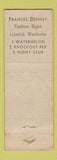 Matchbook Cover - 3 on a Match Lipsticks Frances Denney Bullocks WORN