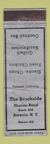 Matchbook Cover - The Brookside Amenia NY low phone # restaurant WEAR