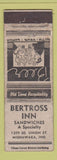 Matchbook Cover - Bertross Inn Mishawaka IN WORN
