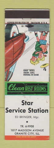 Matchbook Cover - Star Service oil gas Ed Bringer Granite City IL