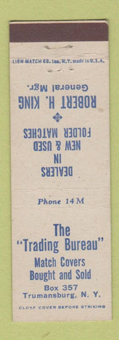 Matchbook Cover - The Trading Bureau Match Covers Robert King Trumansburg NY