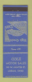 Matchbook Cover - Cole Motor Sales Logan OH low phone #