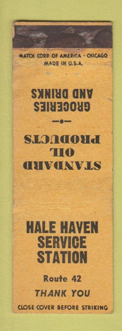 Matchbook Cover - Hale Haven Service Station Standard oil gas WORN