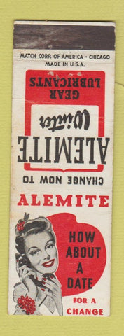 Matchbook Cover - Alemite Gear Lubricants girlie