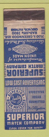 Matchbook Cover - Suprior Match Chicago IL WEAR