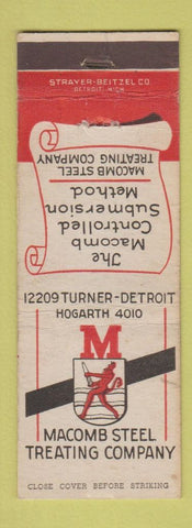 Matchbook Cover - Macomb Steel Treating Detroit MI