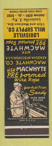 Matchbook Cover - Macwhyte Wire Rope Louisville KY