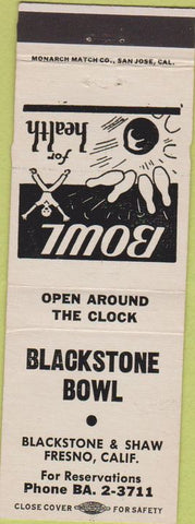 Matchbook Cover - Blackstone Bowling Fresno CA