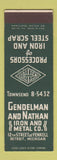 Matchbook Cover - Gendelman and Nathan Iron Metal Detroit MI SAMPLE