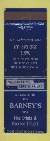 Matchbook Cover - Barney's Mattoon IL Dan's Used Cars