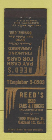 Matchbook Cover - Reed's Used Cars Trucks Berkeley CA