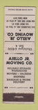 Matchbook Cover - Aiello Jr Moving Company New York City WORN WHITE