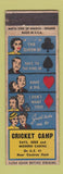 Matchbook Cover - Cricket Camp Cabins Corchran Field GA? WEAR