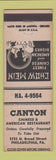 Matchbook Cover - Canton Chinese Restaurant Philadelphia PA