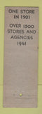 Matchbook Cover - United Whelan 1941 Stores