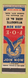 Matchbook Cover - Eagles Club Kansas City MO Wyandotte
