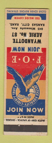 Matchbook Cover - Eagles Club Kansas City MO Wyandotte