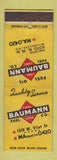 Matchbook Cover - Baumann Coal Coke Milwaukee WI WEAR