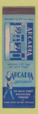 Matchbook Cover - Arcadia Restaurant Burlington VT girlie