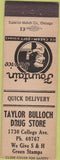 Matchbook Cover - Taylor Bulloch Drug Store NO TOWN Green Stamps