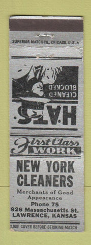 Matchbook Cover - New York Cleaners Lawrence KS WEAR