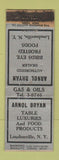 Matchbook Cover - Arnol Bryan Birds Eye Frozen Food Loudonville NY DQ WORN