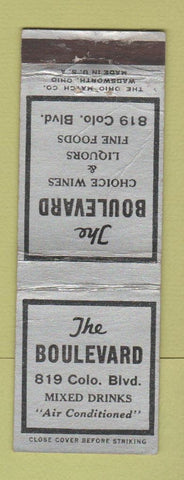 Matchbook Cover - The Boulevard Bar Denver? WEAR