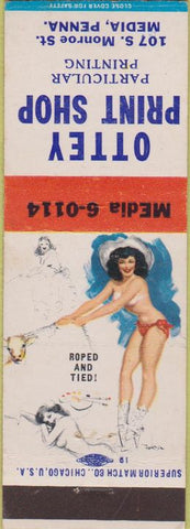Matchbook Cover - Ottey Print Shop Media PA pinup