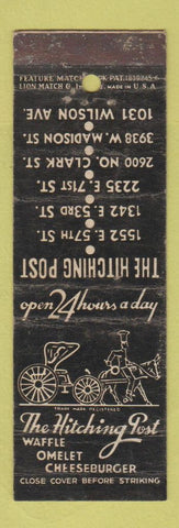 Matchbook Cover - The Hitching Post Restaurant Chicago IL FEATURE WEAR