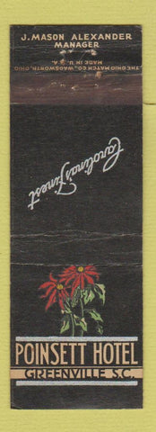 Matchbook Cover - Poinsett Hotel Greenville SC