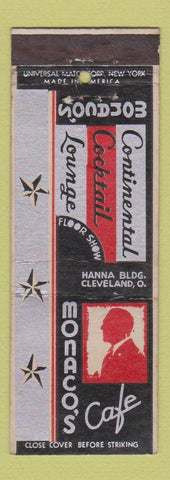 Matchbook Cover - Monaco's Cafe Cleveland OH