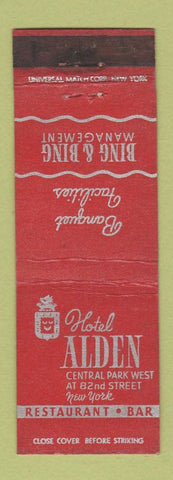 Matchbook Cover - Hotel Alden Restaurant Bar New York City WEAR