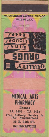Matchbook Cover - Medical Arts Pharmacy Indianapolis IN