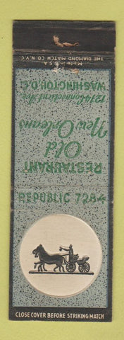 Matchbook Cover - Restaurant Old New Orleans Washington DC WEAR