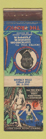 Matchbook Cover - The Tropics Beverly Hills CA CROWN girlie WEAR