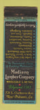 Matchbook Cover - Madison Lumber New Orleans LA WORN