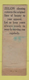 Matchbook Cover - Zelon Cleaner Dyers WEAR